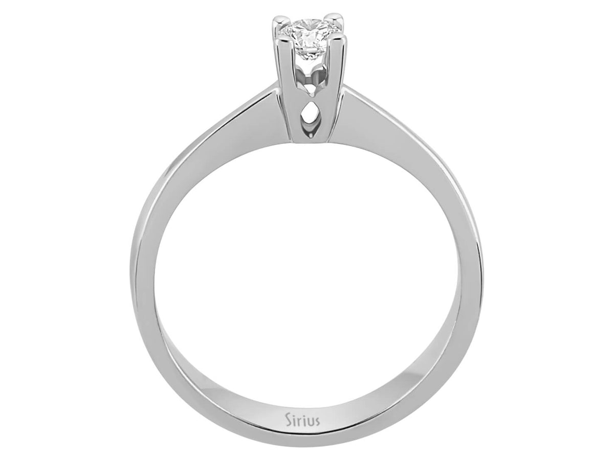 0,18 Karat Diamant Solitaire Ring - handgefertigter Diamantschmuck aus Feingold | Sirius Diamant