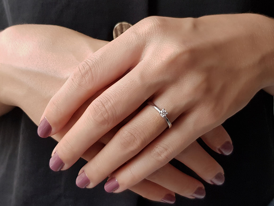 Bague solitaire en diamant de 0,18 carat