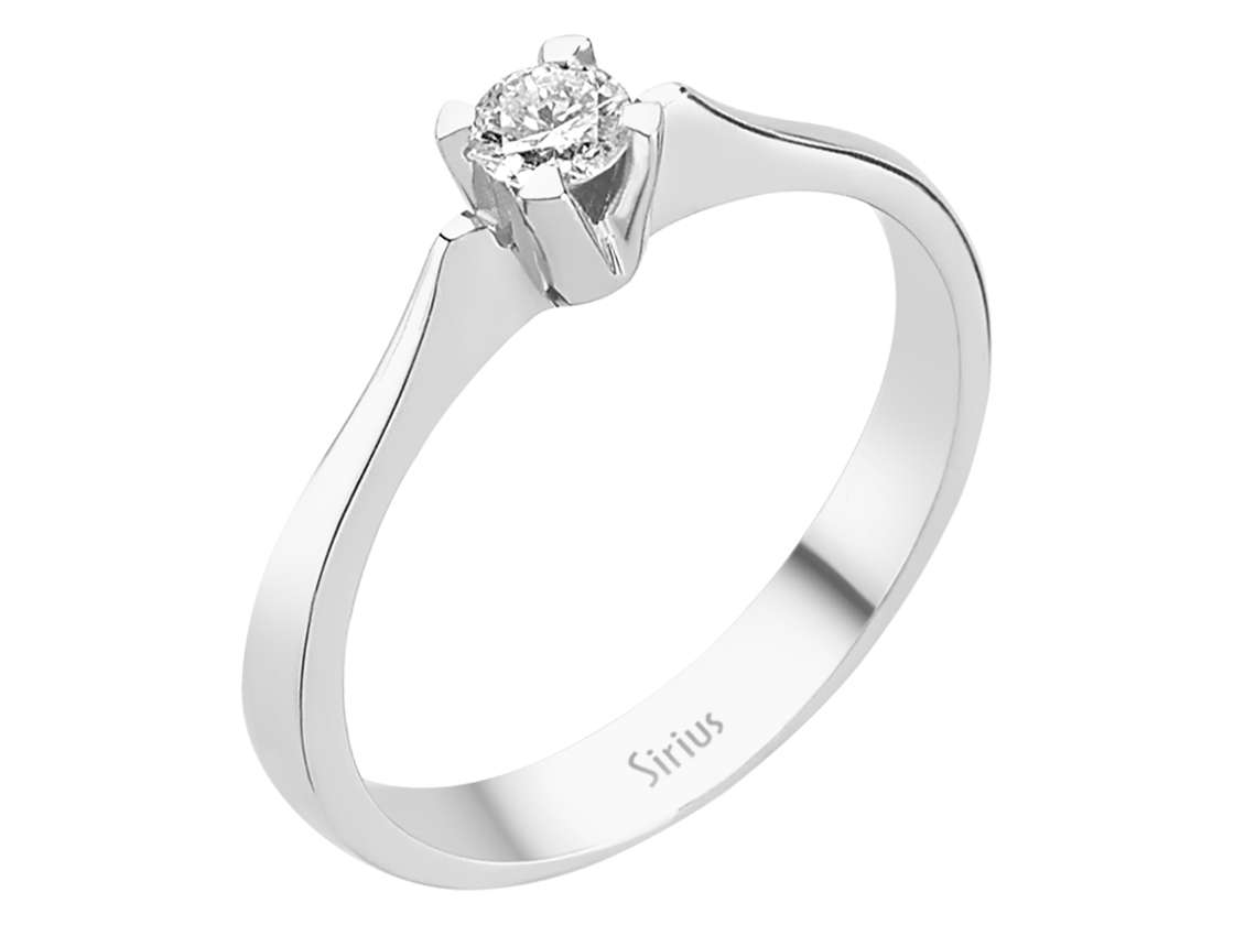 0,18 Carat Diamant Solitär Ring - handgefertigter Diamantschmuck aus Feingold | Sirius Diamant
