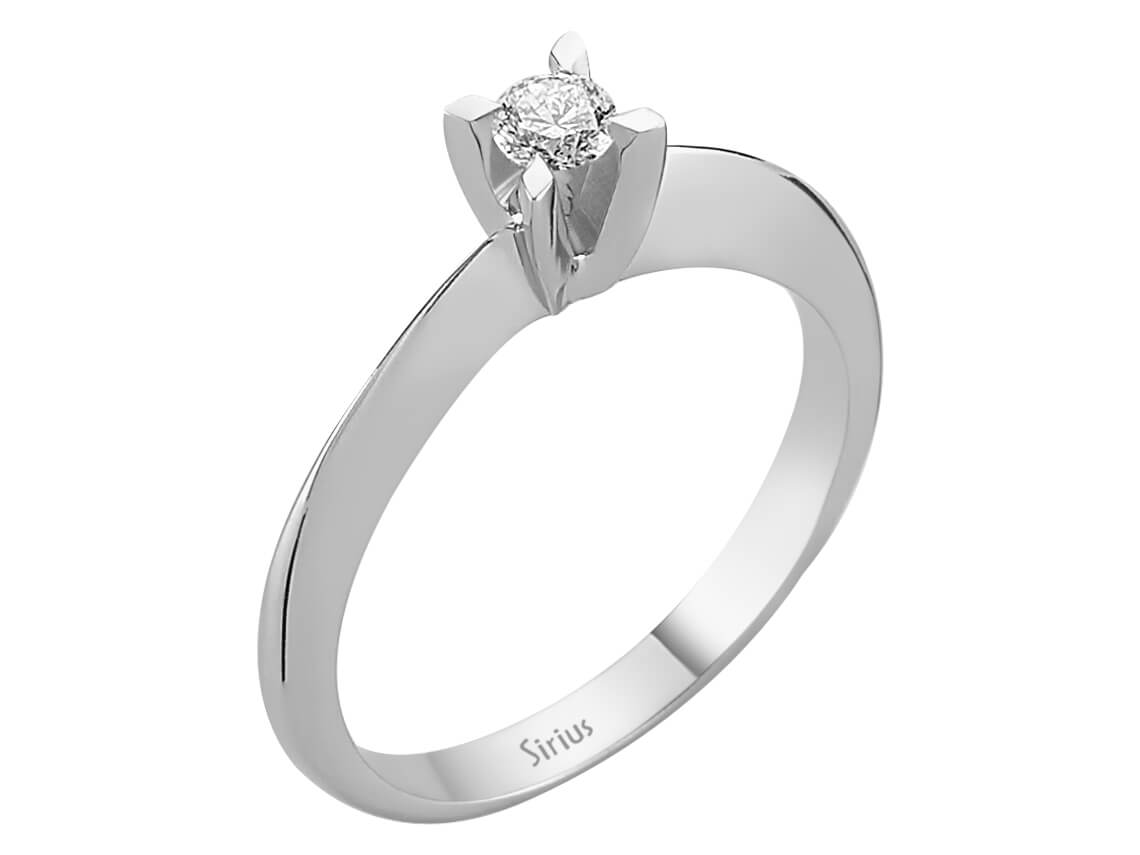 0,13 Karat Diamant Solitär Ring - handgefertigter Diamantschmuck aus Feingold | Sirius Diamant