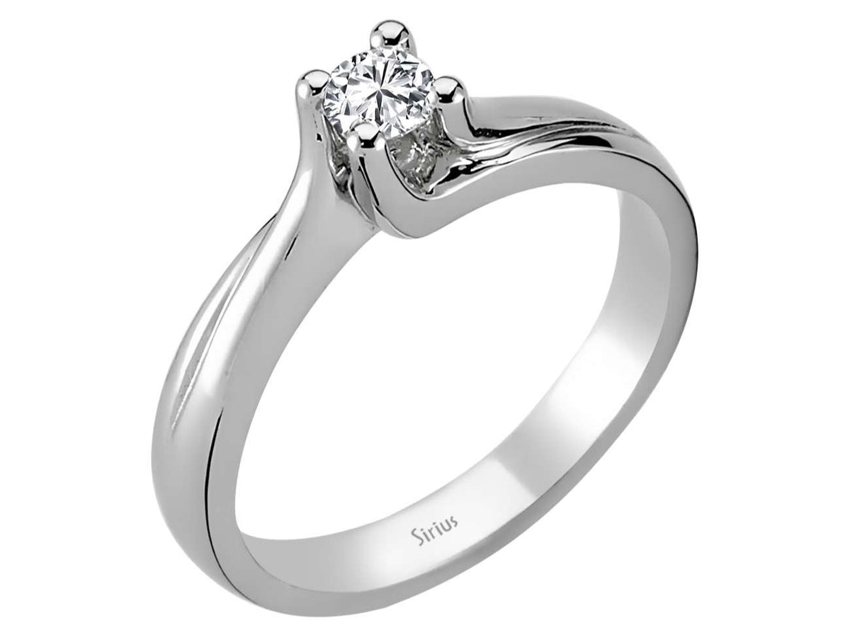 0,18 Carat Diamant Solitär Ring - handgefertigter Diamantschmuck aus Feingold | Sirius Diamant