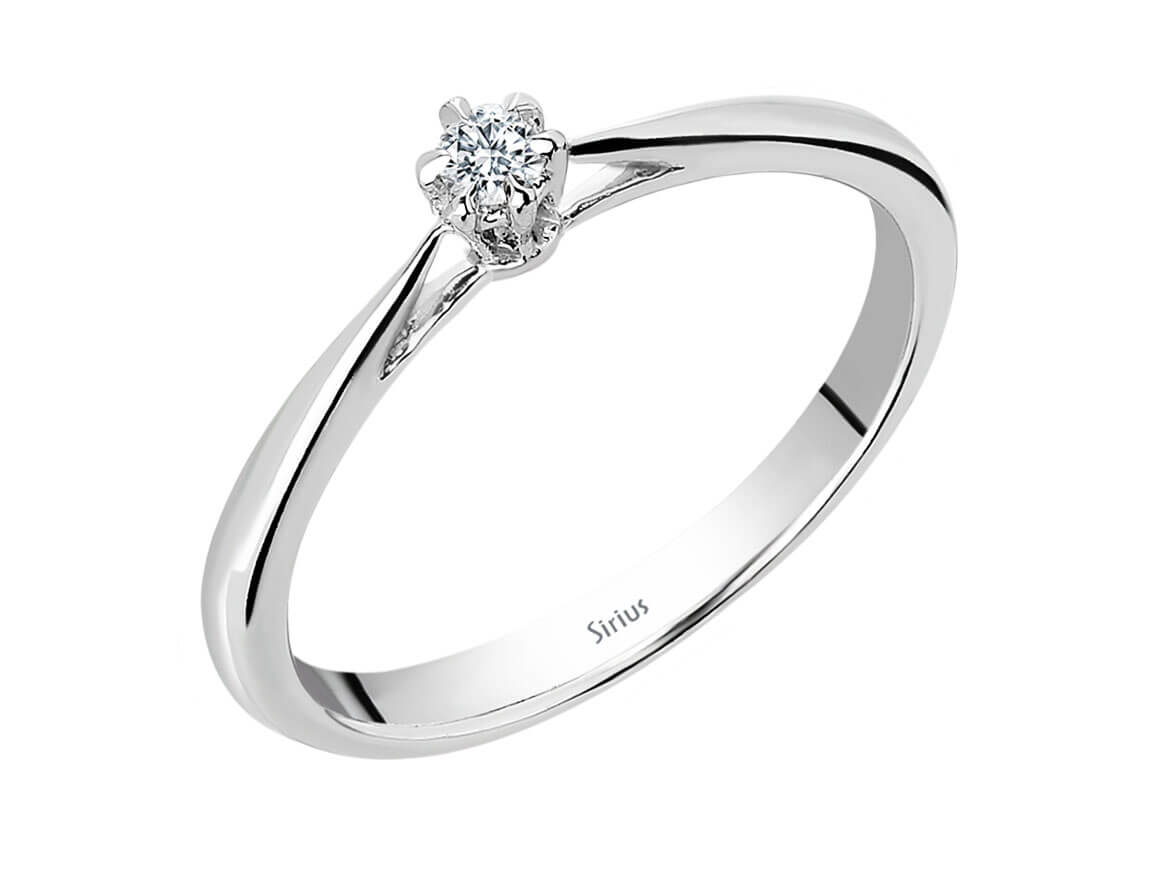 0,05 Karat Diamant Solitär Ring - handgefertigter Diamantschmuck aus Feingold | Sirius Diamant