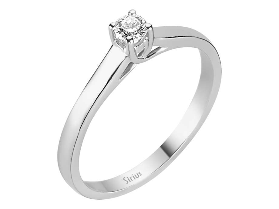 0,12 Karat Diamant Solitär Ring - handgefertigter Diamantschmuck aus Feingold | Sirius Diamant