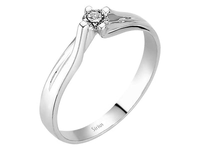 Bague solitaire en diamant de 0,14 carat