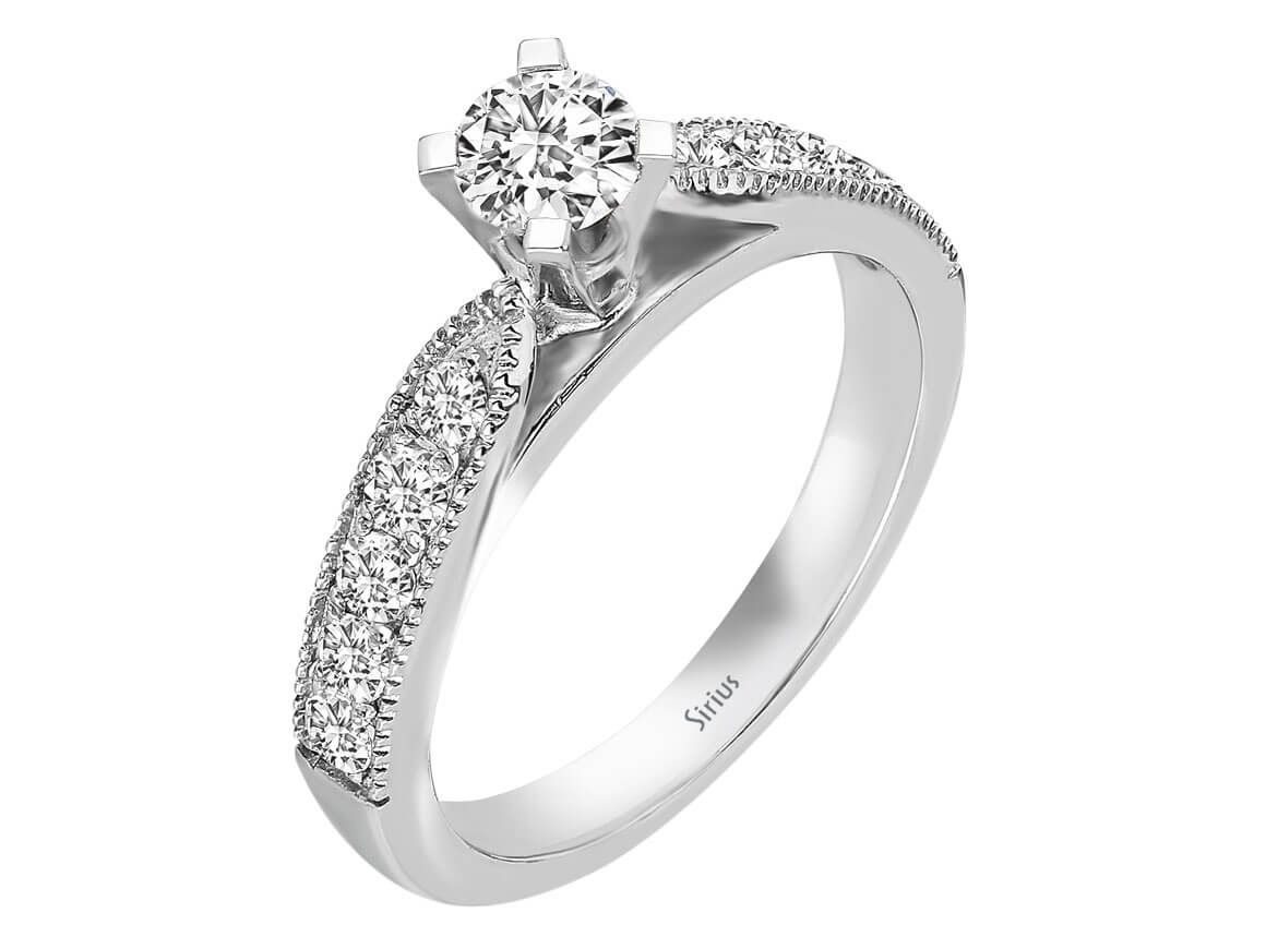 Total 0.79 carat diamond solitaire ring