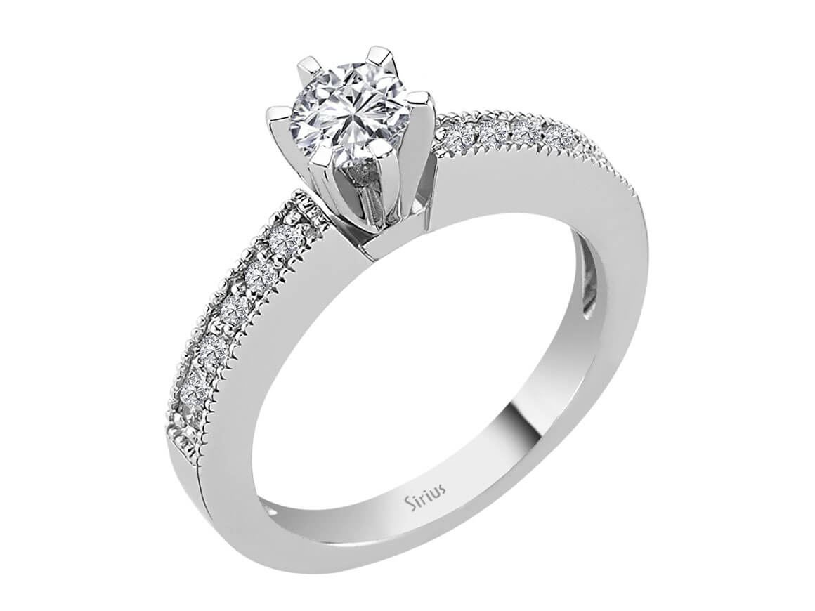Insgesamt 0,47 Karat Diamant Solitär Ring - handgefertigter Diamantschmuck aus Feingold | Sirius Diamant