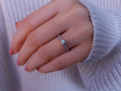 Bague solitaire en diamant de 0,17 carat