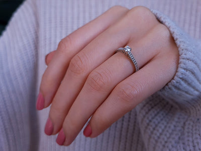 Bague solitaire en diamant de 0,17 carat
