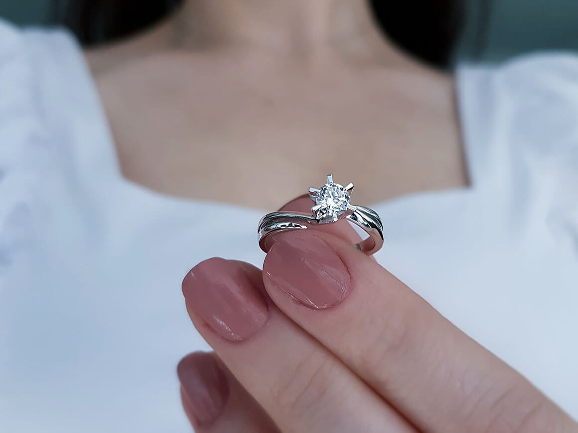 Bague solitaire en diamant de 0,37 carat