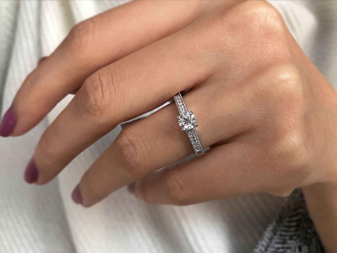 Bague solitaire en diamant de 0,61 carat