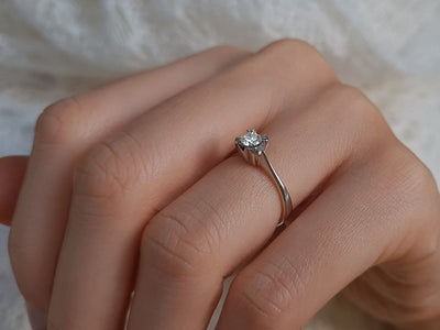 0.22 Carat Diamond Solitaire Ring in 18K
