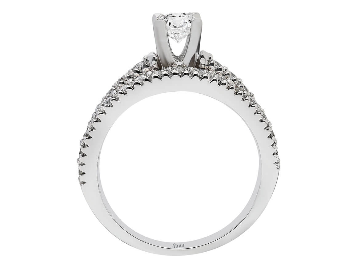 Insgesamt 0,82 Karat Diamant Solitaire Ring und Allianz - handgefertigter Diamantschmuck aus Feingold | Sirius Diamant