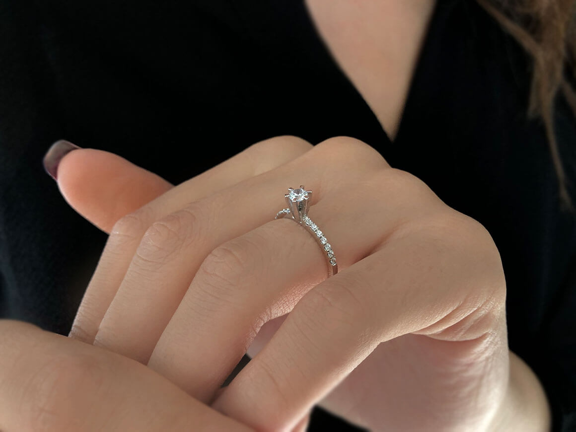 total 0.36 carat diamond solitaire ring