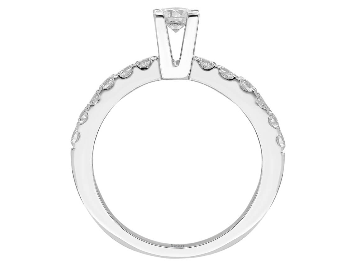 Insgesamt 0,59 Karat Diamant Solitär Ring - handgefertigter Diamantschmuck aus Feingold | Sirius Diamant