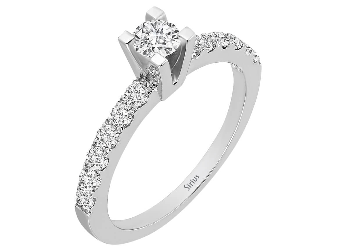 Insgesamt 0,59 Karat Diamant Solitär Ring - handgefertigter Diamantschmuck aus Feingold | Sirius Diamant
