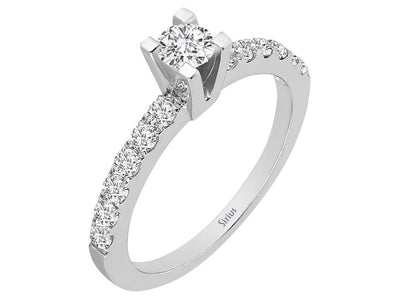 Total 0.59 carat diamond solitaire ring