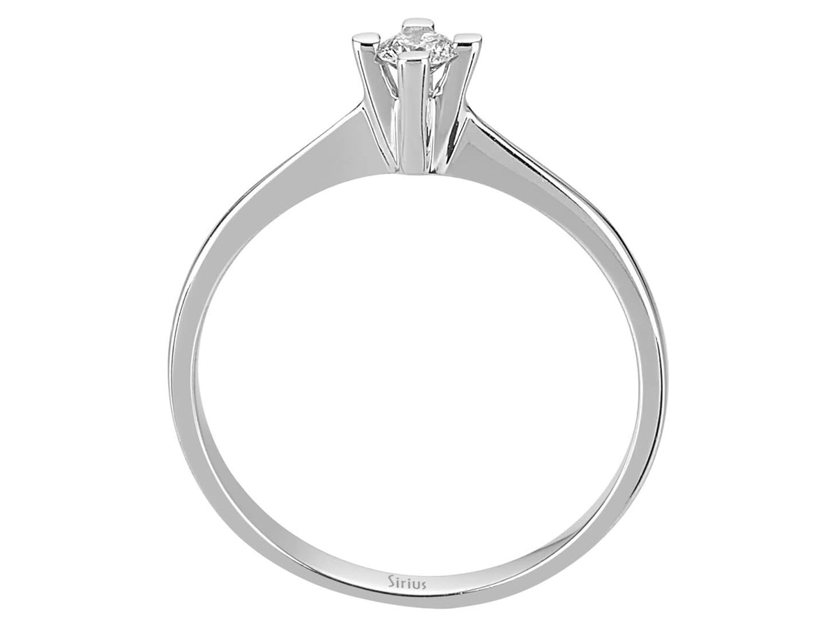 0,12 Karat Diamant Solitaire Ring - handgefertigter Diamantschmuck aus Feingold | Sirius Diamant