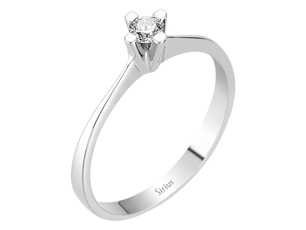 0,12 Karat Diamant Solitaire Ring - handgefertigter Diamantschmuck aus Feingold | Sirius Diamant