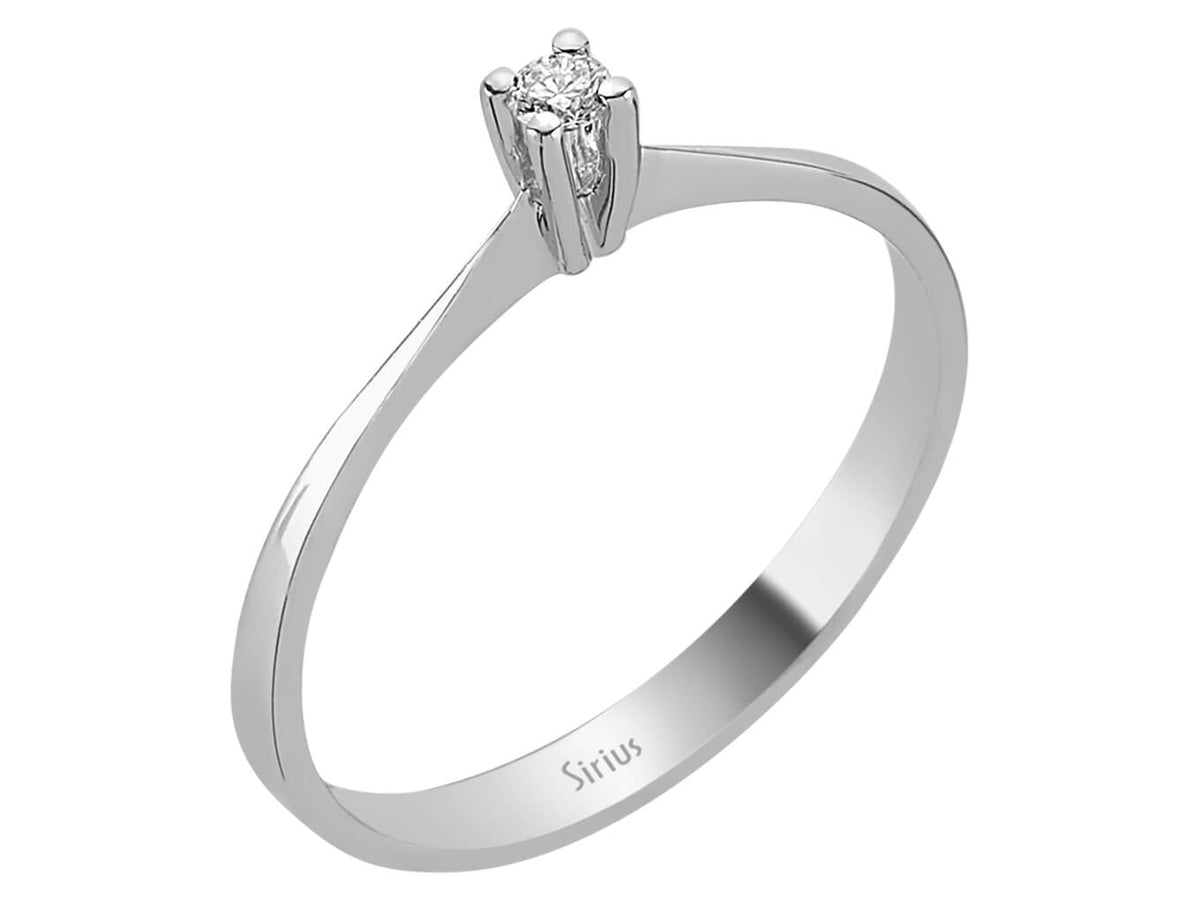 0,05 Karat Diamant Solitaire Ring - handgefertigter Diamantschmuck aus Feingold | Sirius Diamant