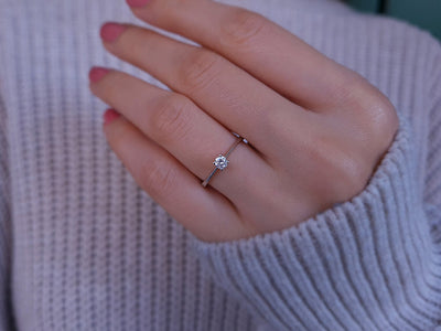 Bague solitaire en diamant de 0,18 carat en 18 carats