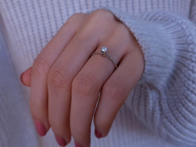 Bague solitaire en diamant de 0,18 carat en 18 carats
