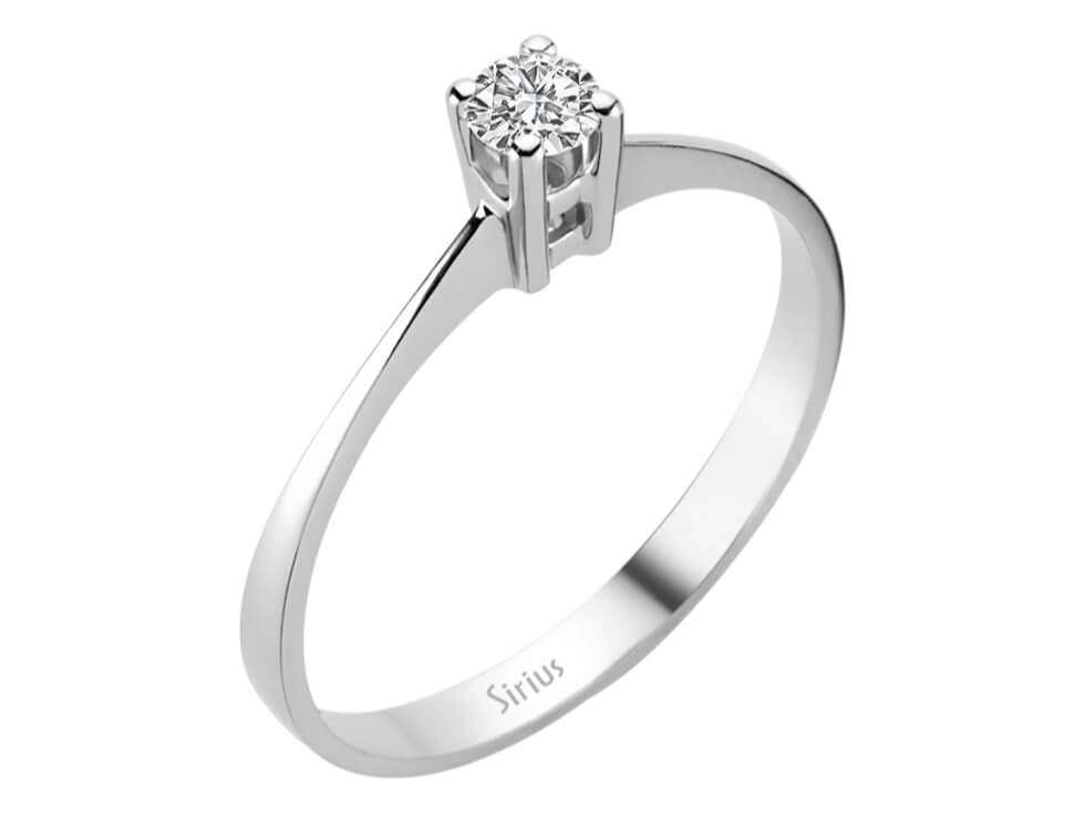 0,18 Carat Diamant Solitaire Ring in 18K - handgefertigter Diamantschmuck aus Feingold | Sirius Diamant