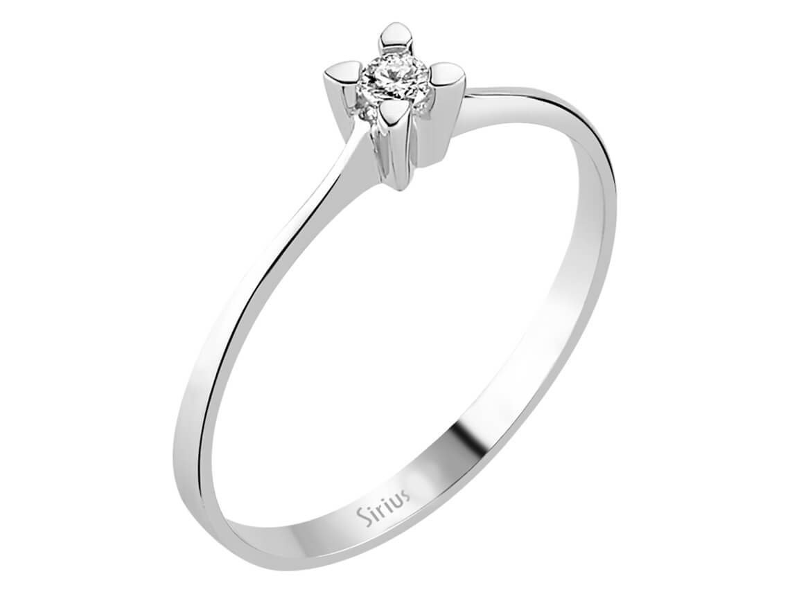 0,05 Karat Diamant Solitaire Ring - handgefertigter Diamantschmuck aus Feingold | Sirius Diamant