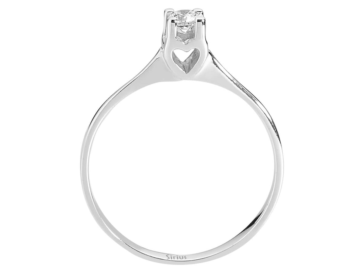 0,10 Karat Diamant Solitaire Ring - handgefertigter Diamantschmuck aus Feingold | Sirius Diamant