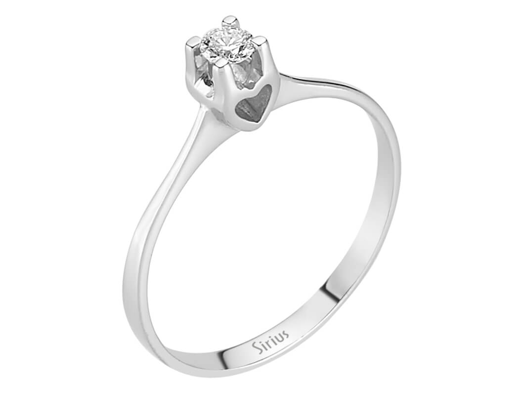 0,10 Karat Diamant Solitaire Ring - handgefertigter Diamantschmuck aus Feingold | Sirius Diamant