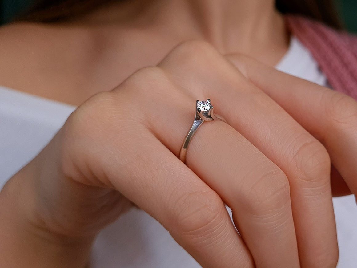 Bague solitaire en diamant de 0,20 carat