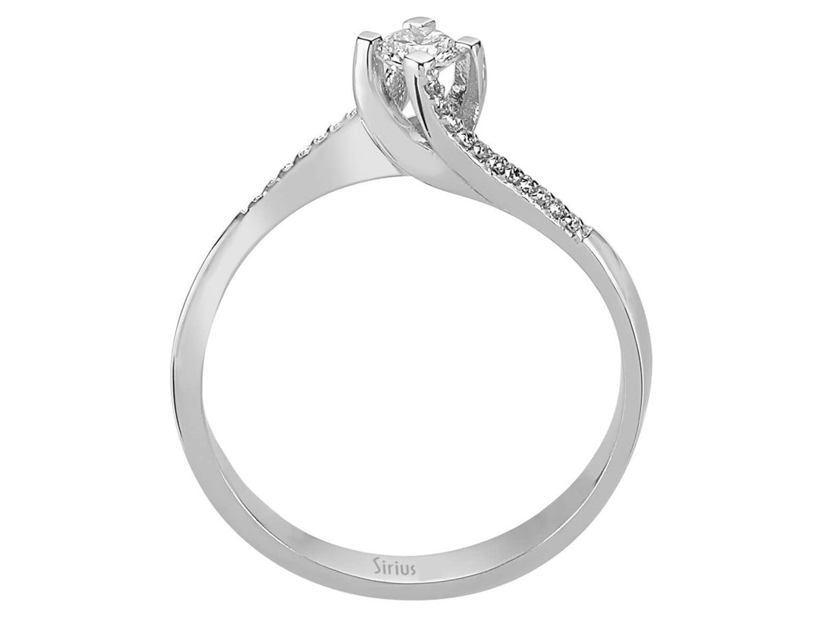 Insgesamt 0,20 Karat Diamant Solitaire Ring - handgefertigter Diamantschmuck aus Feingold | Sirius Diamant