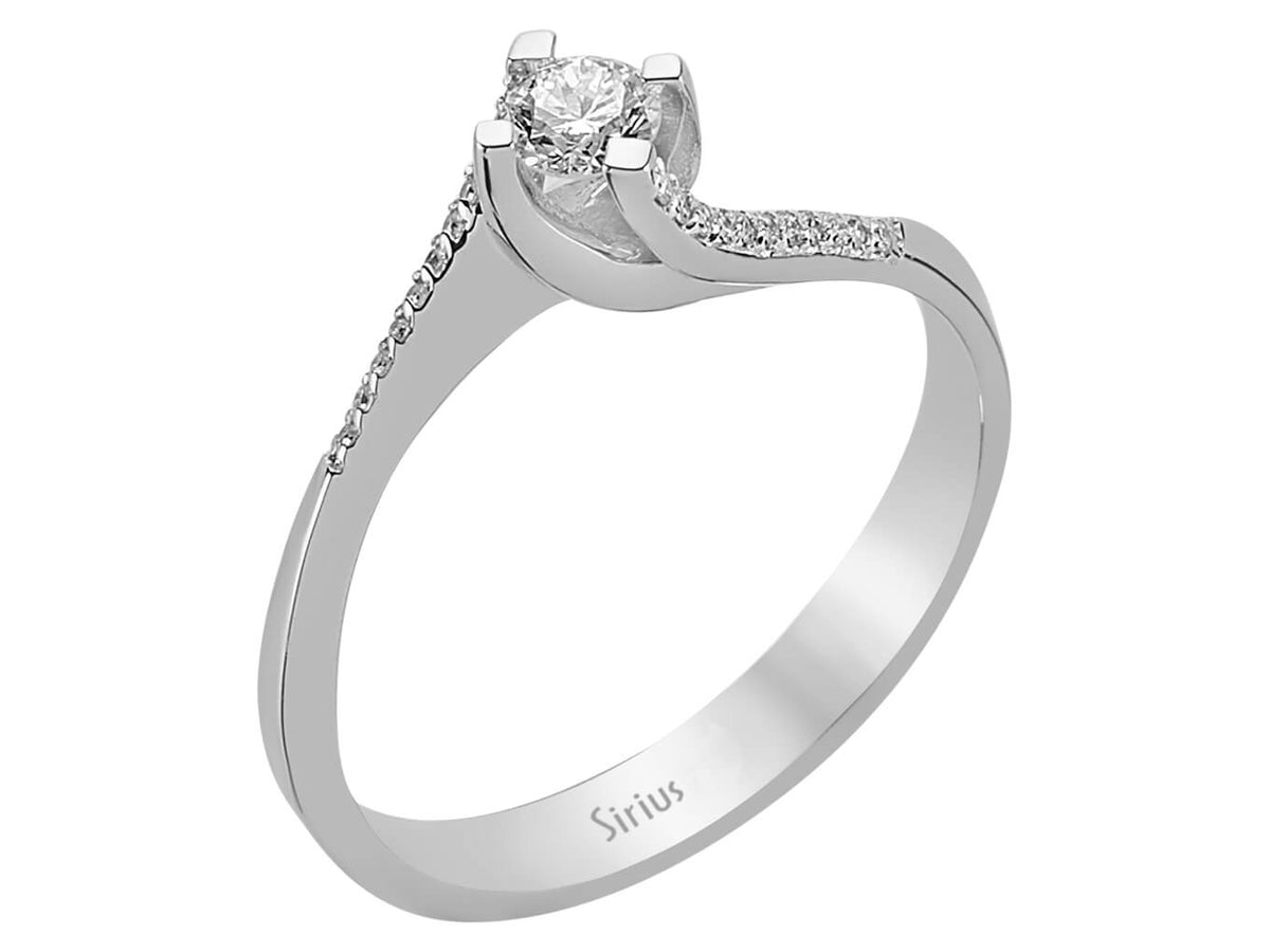Insgesamt 0,20 Karat Diamant Solitaire Ring - handgefertigter Diamantschmuck aus Feingold | Sirius Diamant