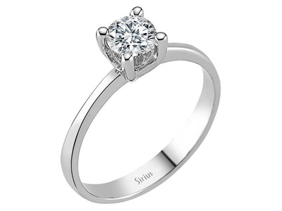 0.53 carat diamond solitaire ring in 18 K