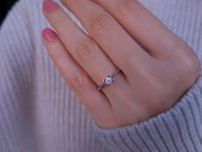Bague solitaire en diamant de 0,18 carat en 18 carats