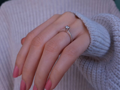 Bague solitaire en diamant de 0,18 carat en 18 carats