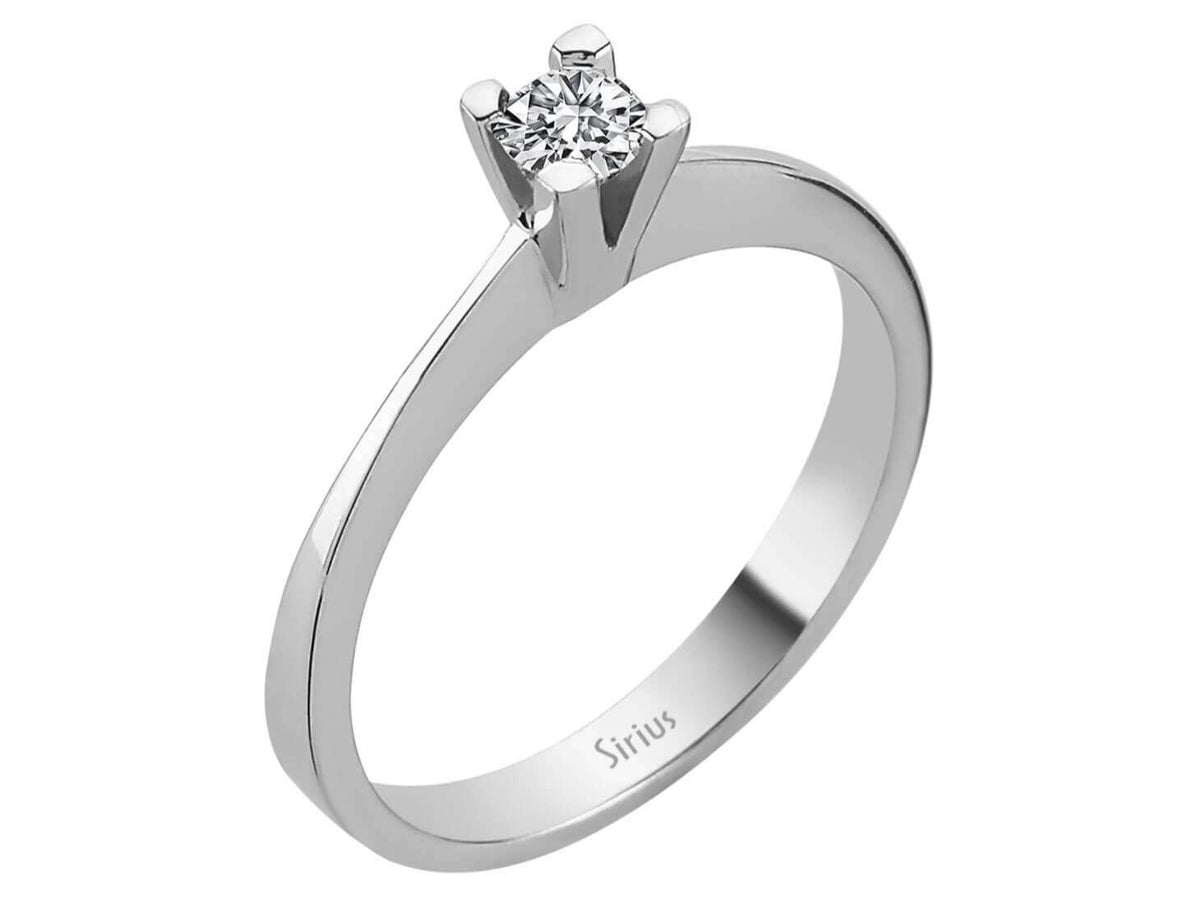 0,18 Carat Diamant Solitaire Ring in 18K - handgefertigter Diamantschmuck aus Feingold | Sirius Diamant