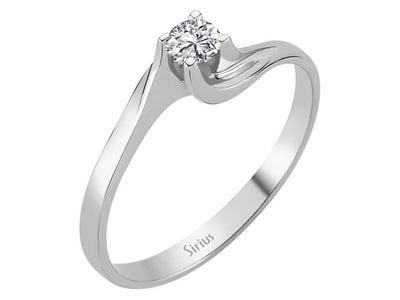 Bague solitaire en diamant de 0,14 carat