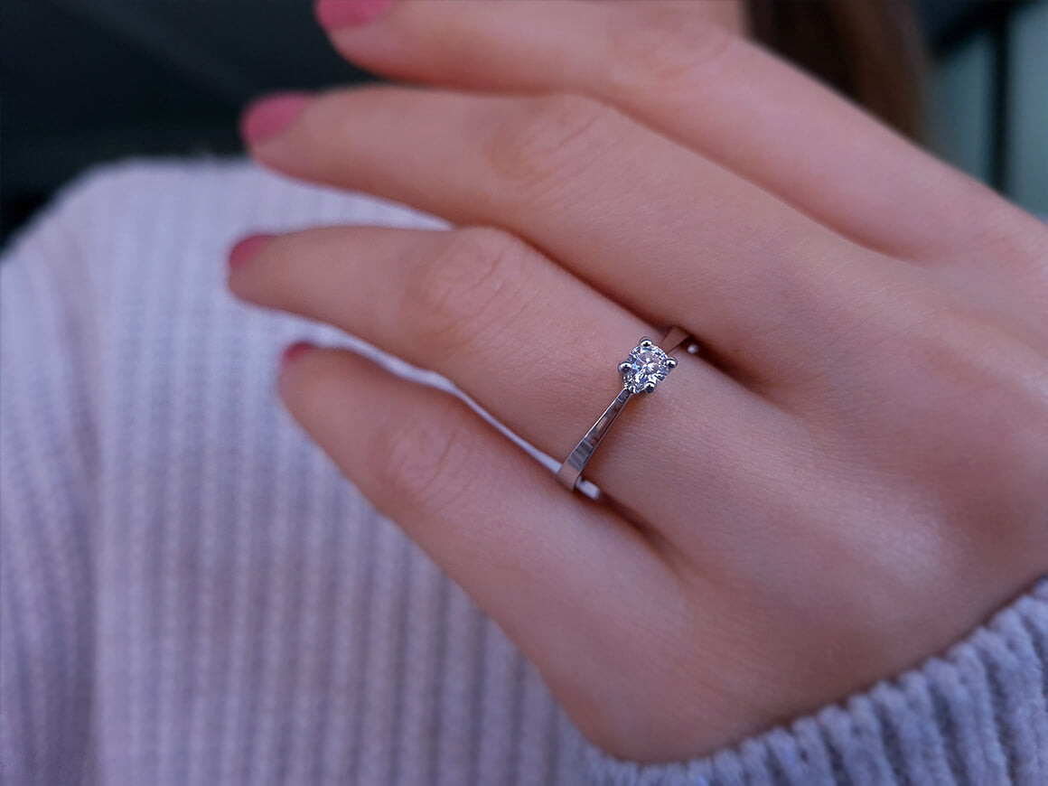 Bague solitaire en diamant de 0,20 carat