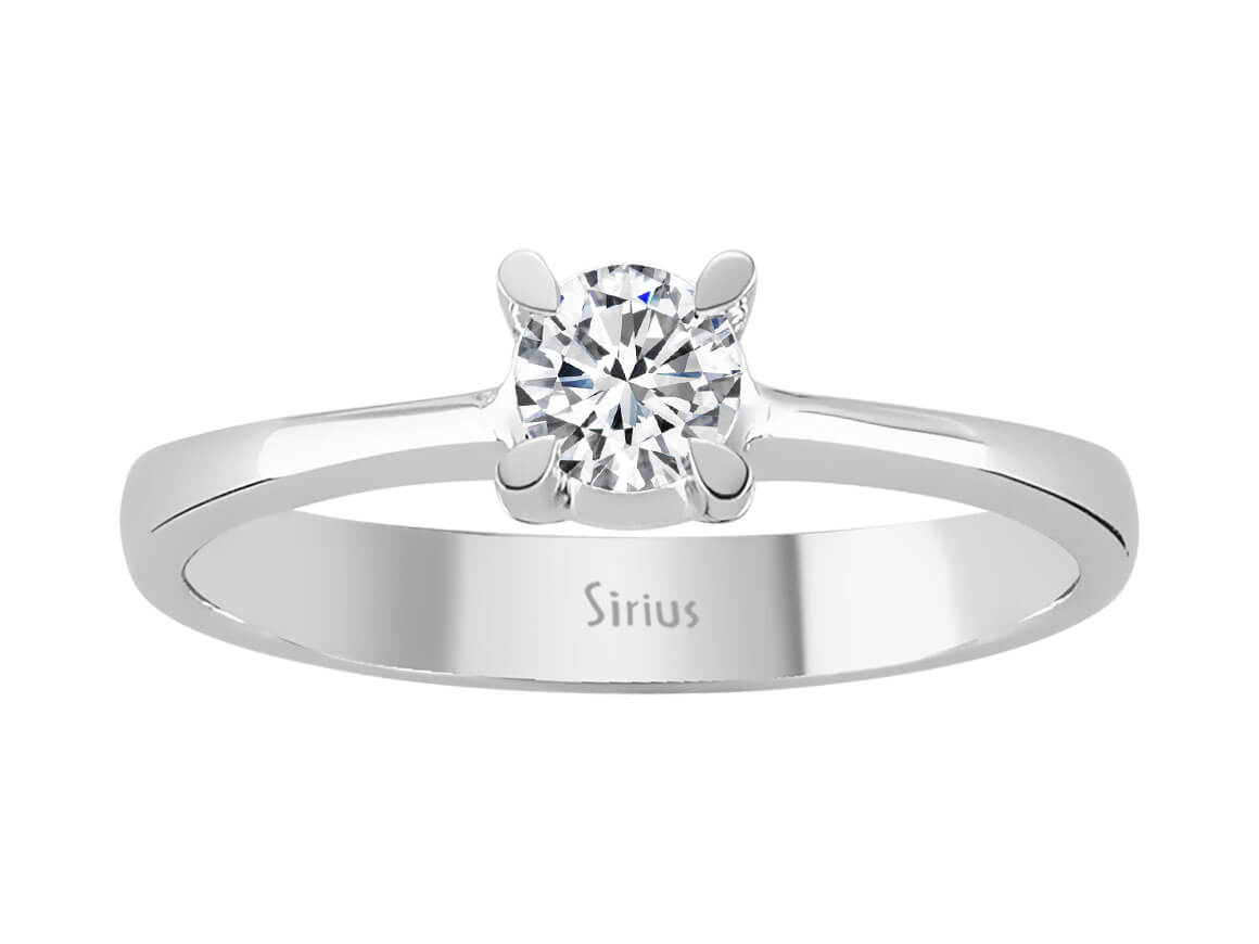 F Farbe 0,31 Karat Diamant Solitärring - handgefertigter Diamantschmuck aus Feingold | Sirius Diamant