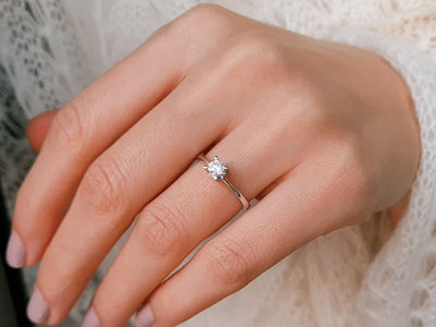 F color 0.31 carat diamond solitaire ring