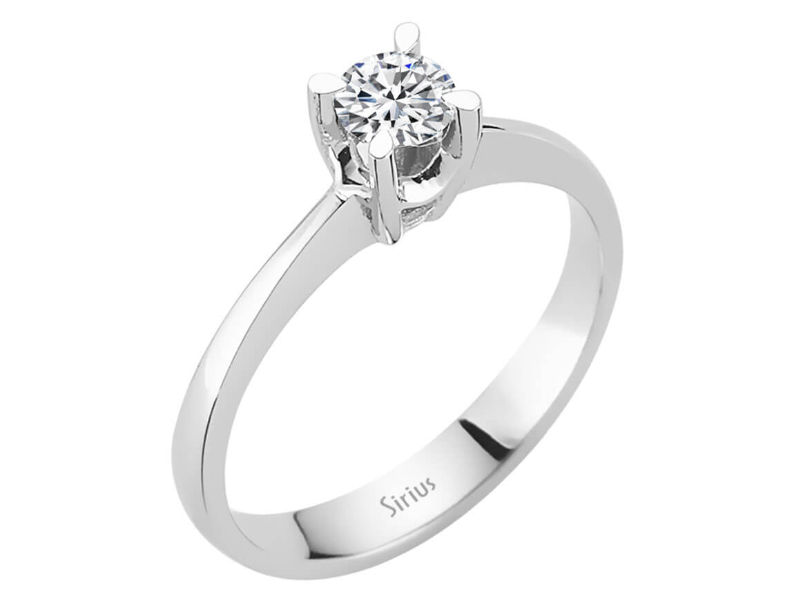 F Farbe 0,31 Karat Diamant Solitärring - handgefertigter Diamantschmuck aus Feingold | Sirius Diamant