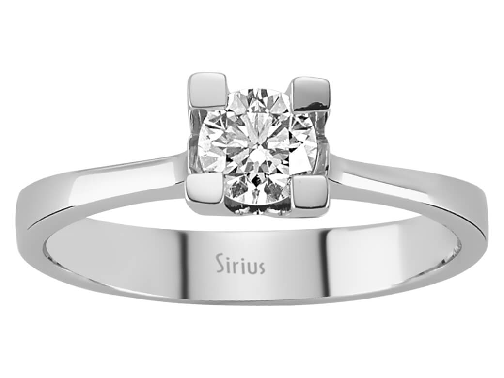 Bague solitaire en diamant de 0,44 carat couleur F