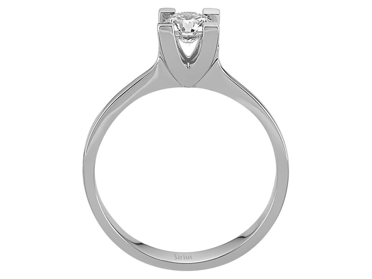 F Farbe 0,44 Karat Diamant Solitärring - handgefertigter Diamantschmuck aus Feingold | Sirius Diamant