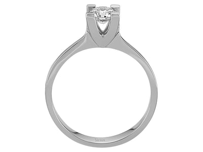 Bague solitaire en diamant de 0,44 carat couleur F