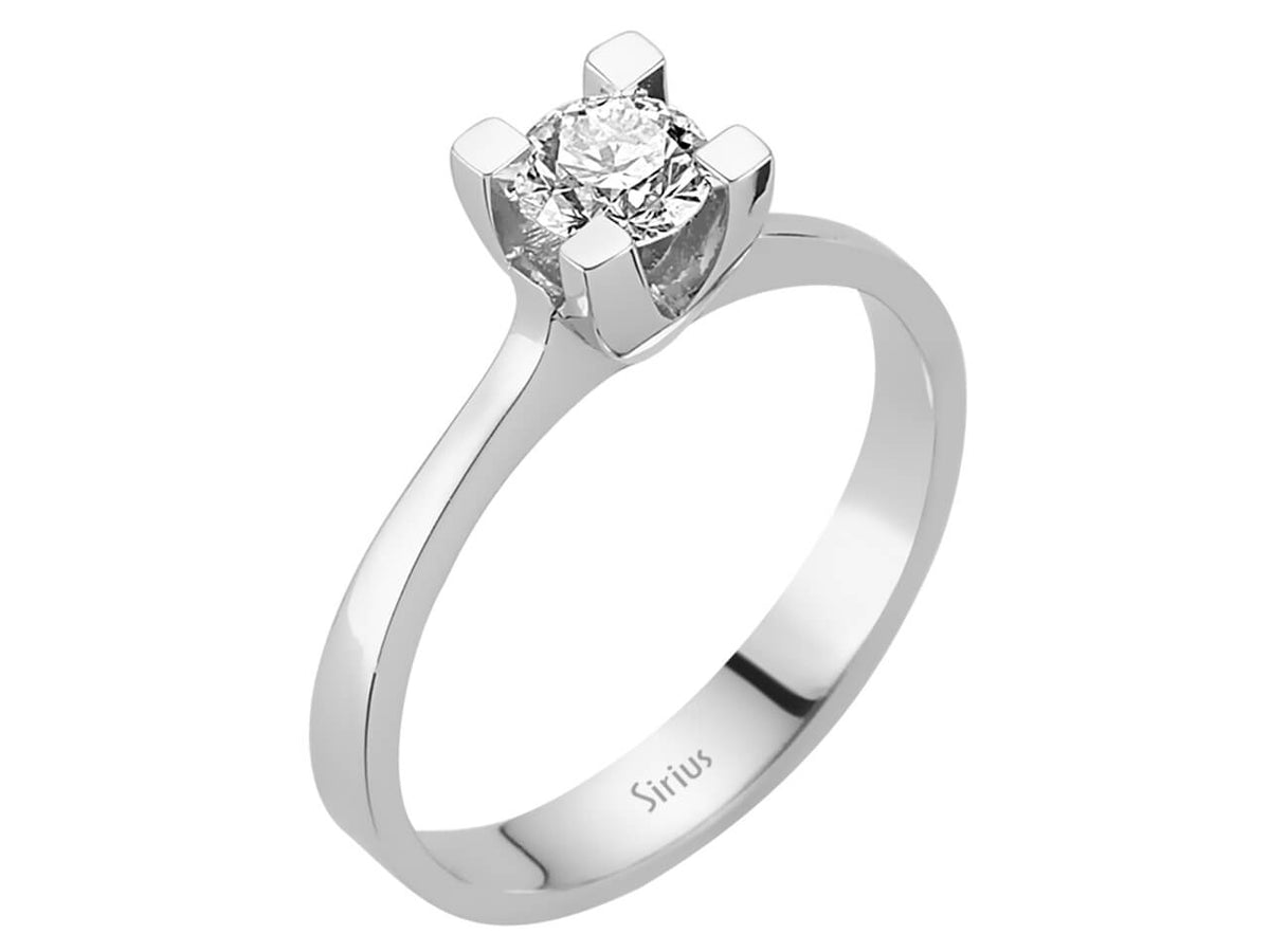 F Farbe 0,44 Karat Diamant Solitärring - handgefertigter Diamantschmuck aus Feingold | Sirius Diamant