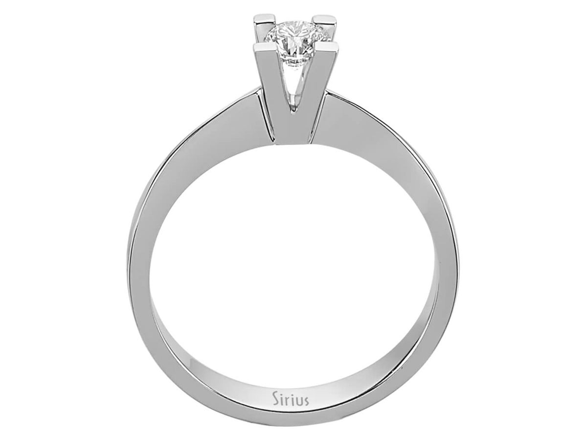 F Farbe 0,31 Karat Diamant Solitärring - handgefertigter Diamantschmuck aus Feingold | Sirius Diamant