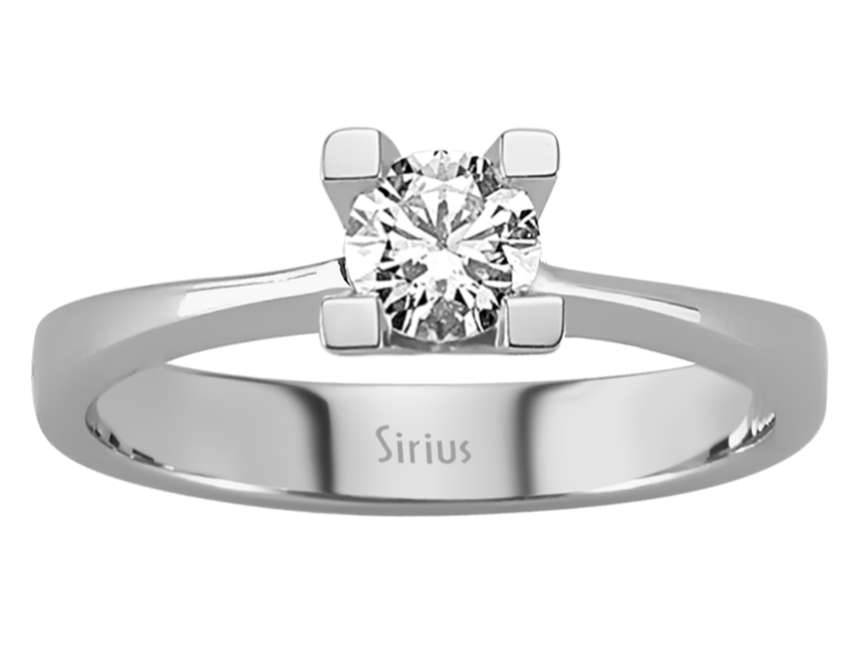Bague solitaire en diamant de 0,41 carat couleur F