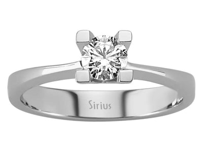 Bague solitaire en diamant de 0,41 carat couleur F