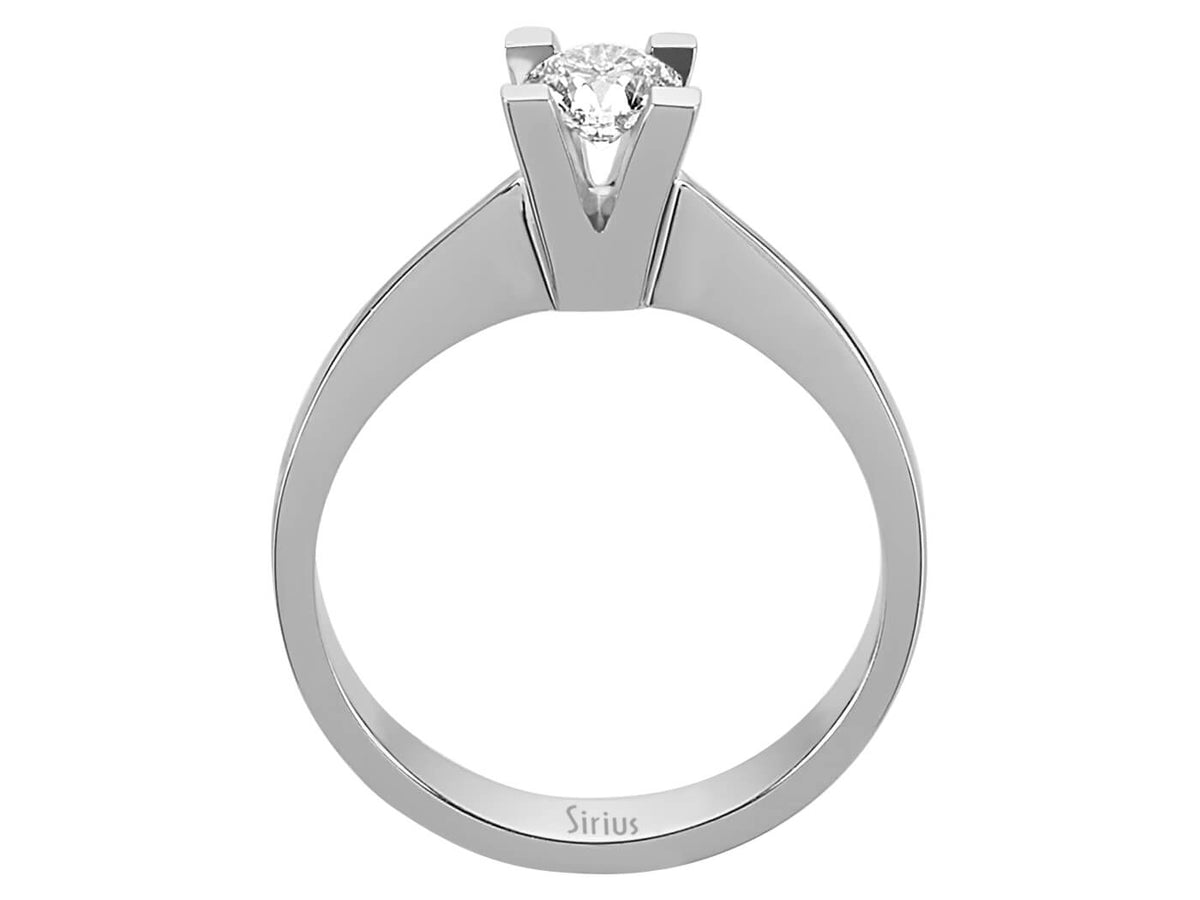 F Farbe 0,41 Karat Diamant Solitärring - handgefertigter Diamantschmuck aus Feingold | Sirius Diamant