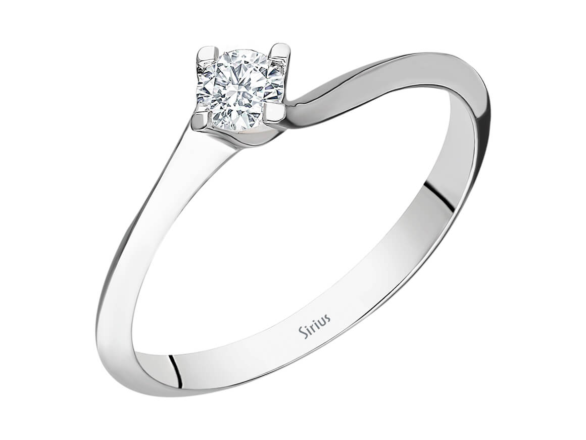 0,15 Karat Diamant Solitär Ring - handgefertigter Diamantschmuck aus Feingold | Sirius Diamant